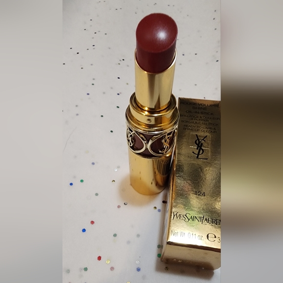 Yves Saint Laurent Rouge Volupté Shine Lipstick - #124 Rose LouLou - Picture 3 of 3